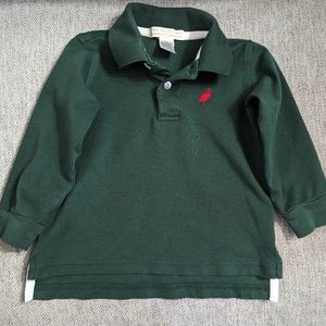 Beaufort Bonnet long sleeve polo, size 18-24 months, dark green